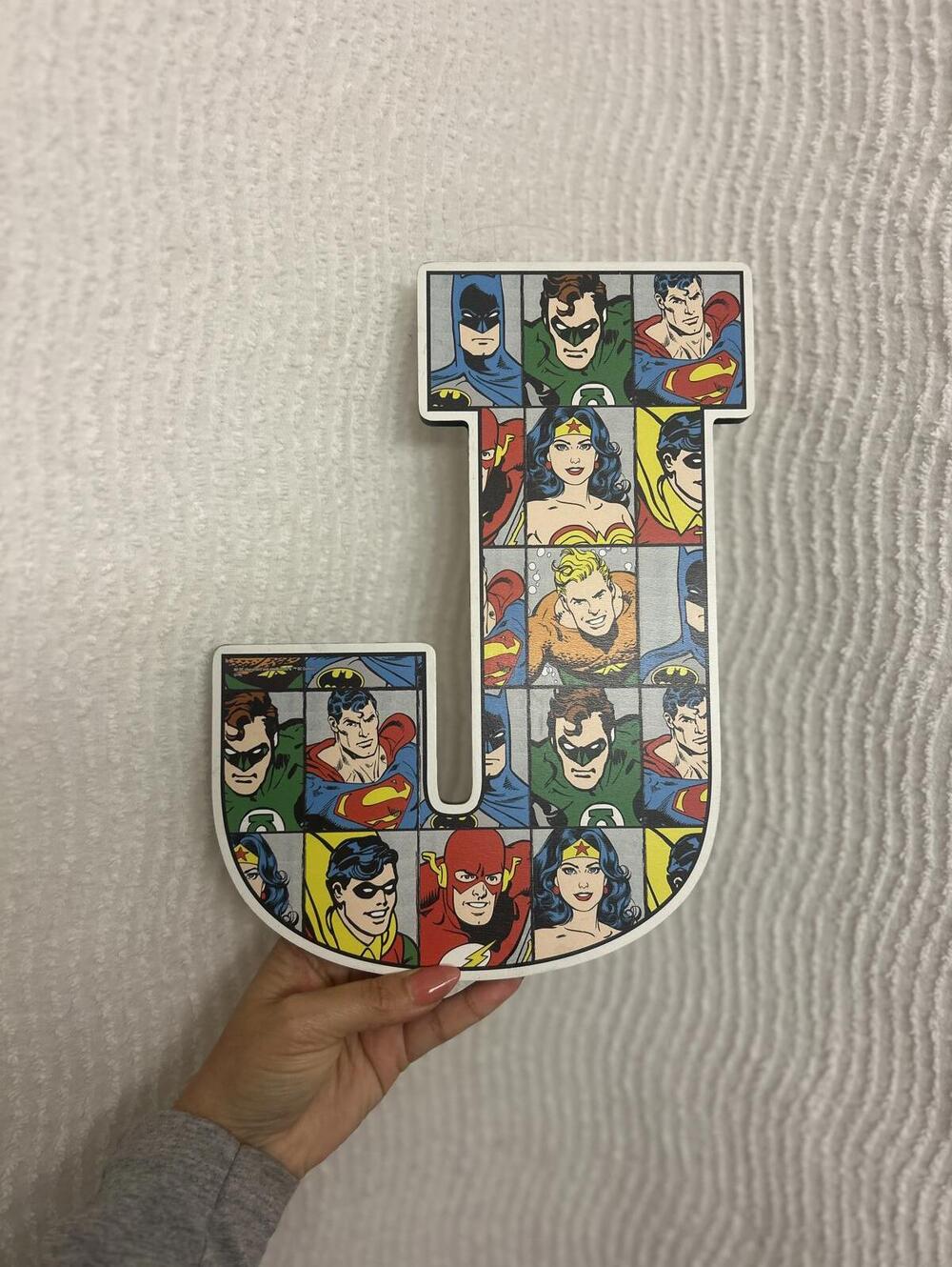 DC Comics Superhero Letter J Wall Plaque Batman Superman Wonder Woman